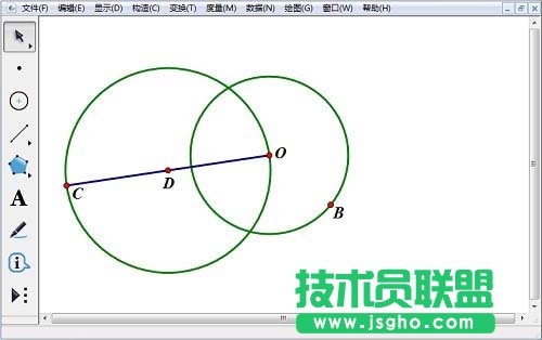 几何画板如何画圆外一点的切线