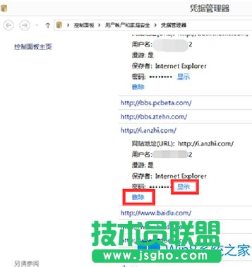 Win8凭据管理器查看网页账号密码的技巧