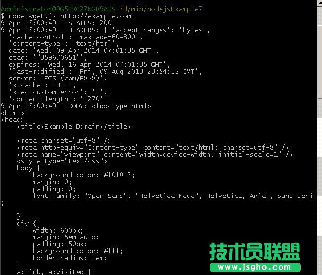 Node.js发送HTTP客户端请求并显示响应结果的方法示例 三联