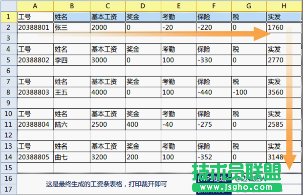 WPS表格批量制作工资条教程