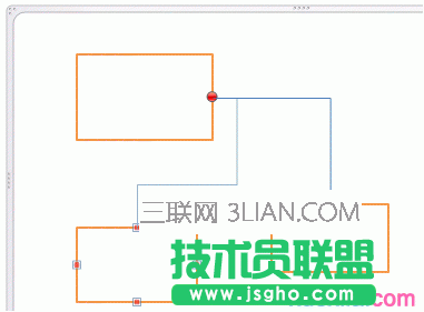 指向小红圈，并将其拖到要重新连接的形状。
