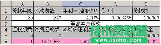WPS表格计算按揭贷款月供明细账教程