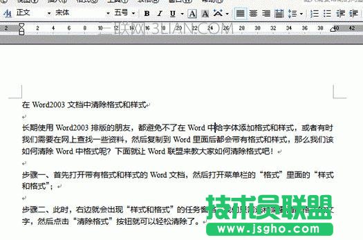 Word文档中如何清除格式和样式