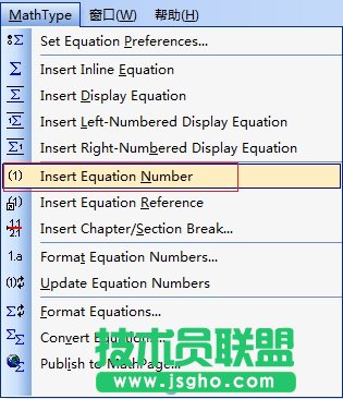 MathType插入公式编号