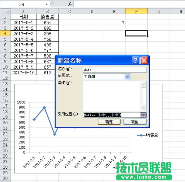 excel制作随着滚动条变化的动态图表方法