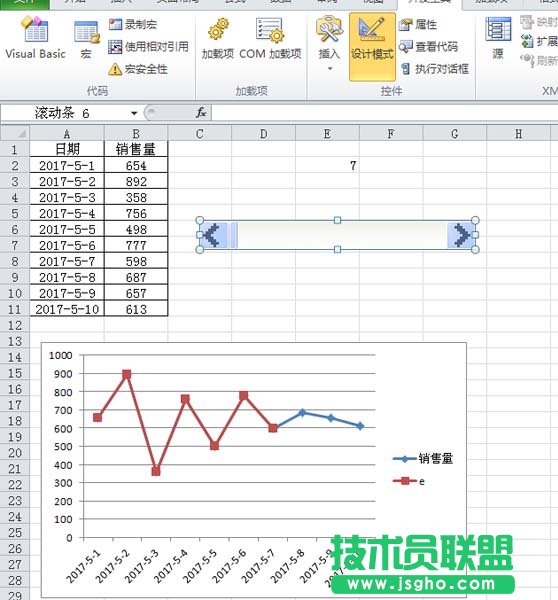 excel制作随着滚动条变化的动态图表方法