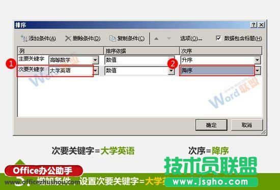对Excel文档中多列数据进行排序的方法