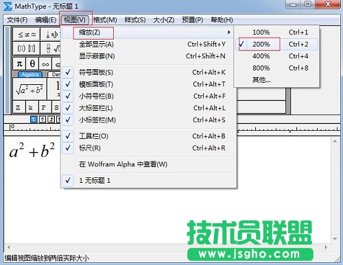MathType缩放比例