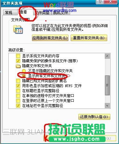 显示所有文件和文件夹