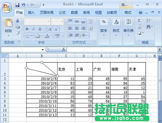 excel表格怎么画双斜线