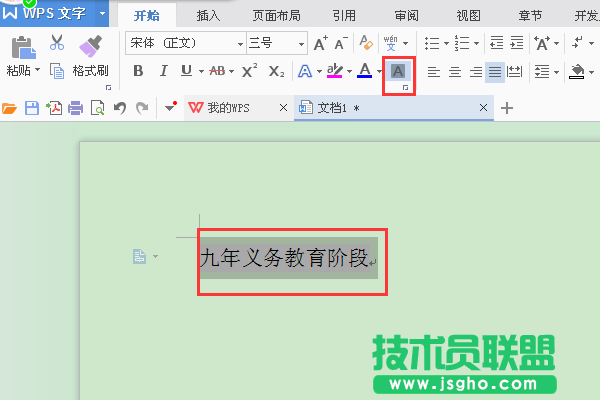 WPS文字如何设置字符底纹