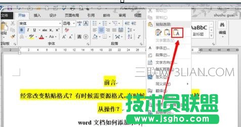 word怎么使用选择性粘贴