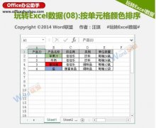 怎样按单元格颜色对Excel数据进行排序