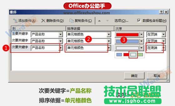 按单元格颜色对Excel数据进行排序的方法