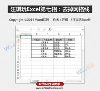 怎样去除Excel中网格线