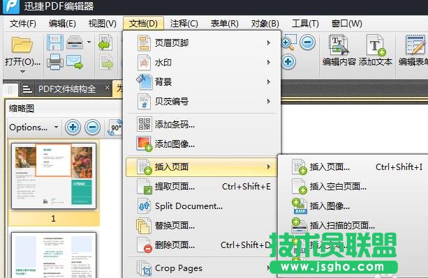 PDF文件怎么插入空白页面并设置页面大小?