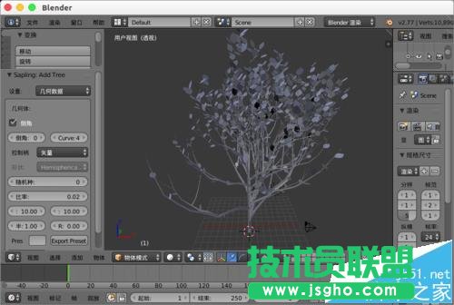 blender怎么设置树木模型?   三联
