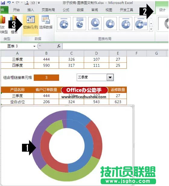 使用Excel制作漂亮的动态圆环图表