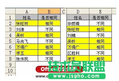 两个excel表格核对的方法