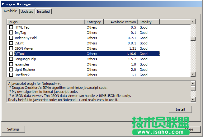 Notepad++插件JSTool：JS代码格式化工具