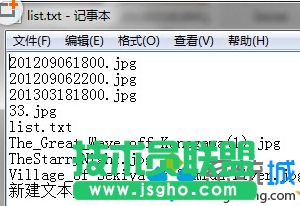 xp系统使用记事本批处理生成文件夹内列表清单