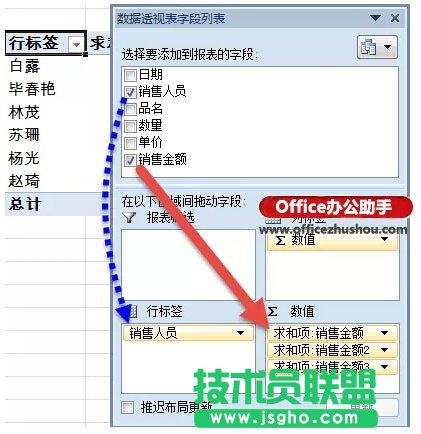 使用Excel的数据透视表快速实现数据的汇总与排名的方法