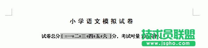WPS文字会计算总分的试卷模板教程