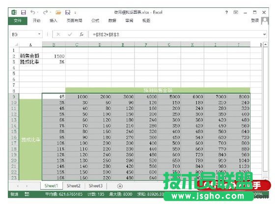 Excel工作表中使用模拟运算表的方法