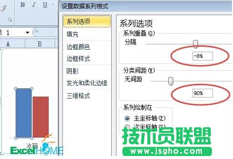 制作带涨跌箭头的柱形图