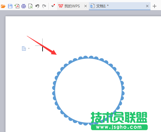 WPS如何绘制花边圆形图案