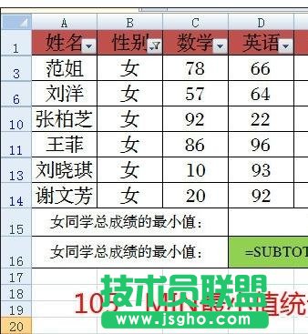 excel中subtotal函数如何使用