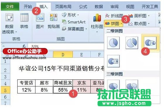 使用Excel制作复合饼图(子母饼图)的方法