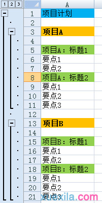 Excel怎么制作多级分组显示的图表