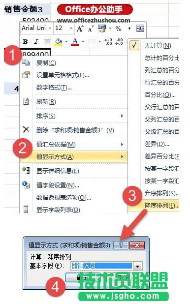 Excel表格中快速实现对销售员的业绩汇总、占比和排名的方法
