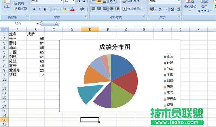 Excel怎么制作饼形图反应数据规律 三联