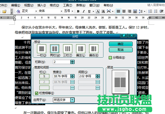 电脑Word分栏,电脑Word分栏使用教程(4)