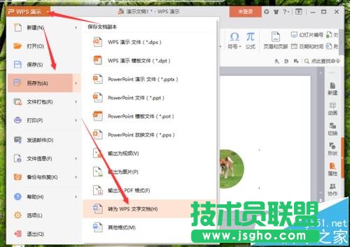 WPS演示文件怎么转换成ppt格式的doc文件?