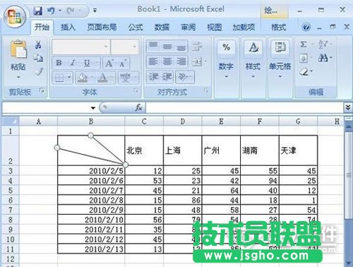 如何在Excel中画斜线6