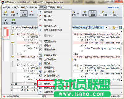 Beyond Compare文件比较显示标尺方法   三联