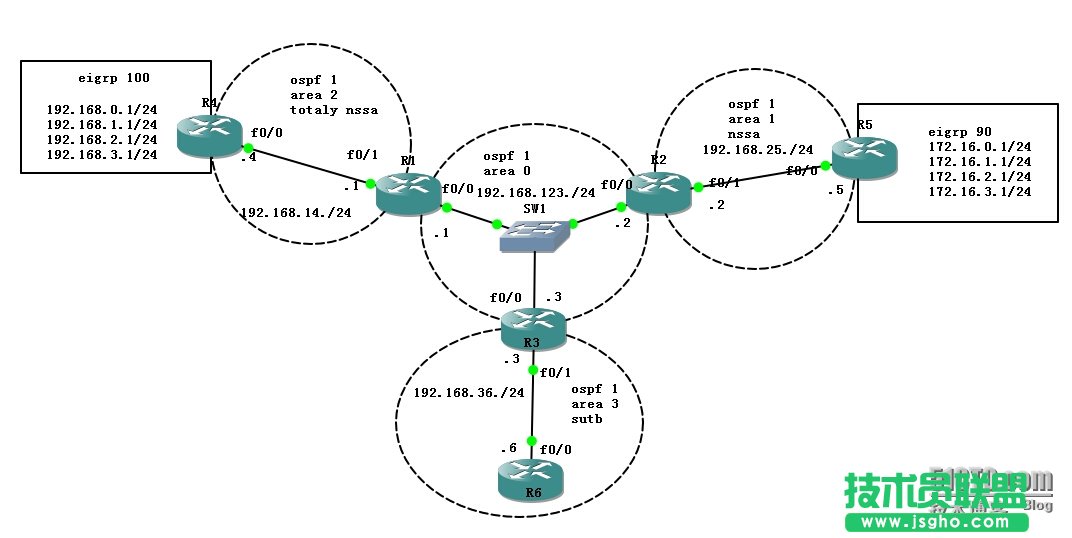 ospf 区域类型详细 三联