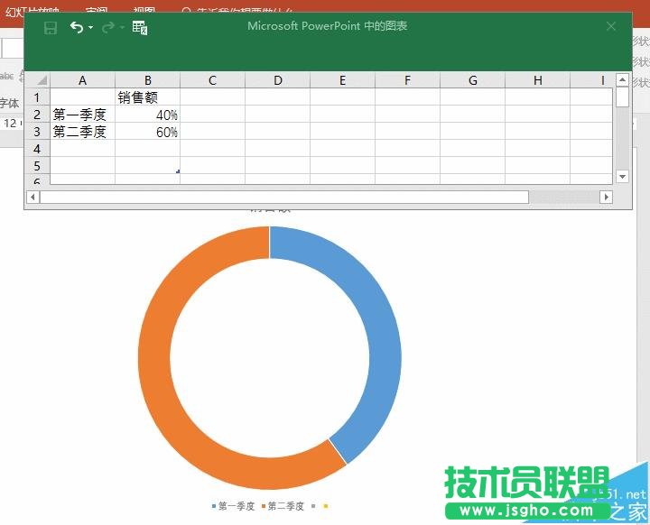 ppt中怎么插入excel的环形数据图表?