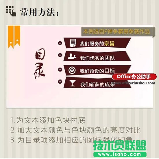PPT目录页的四项基本原则
