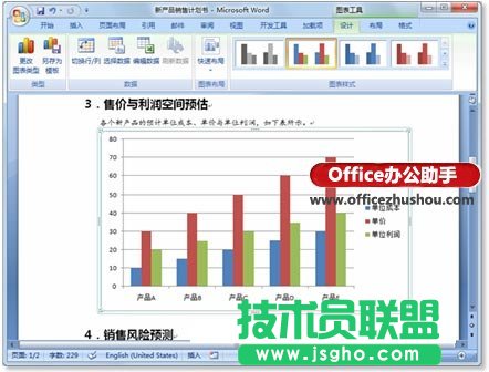 基于Word文档中的表格数据所创建的图表