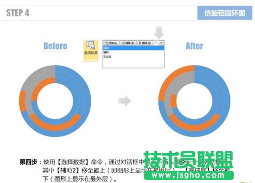 使用Excel仿旋转按钮圆环图的方法