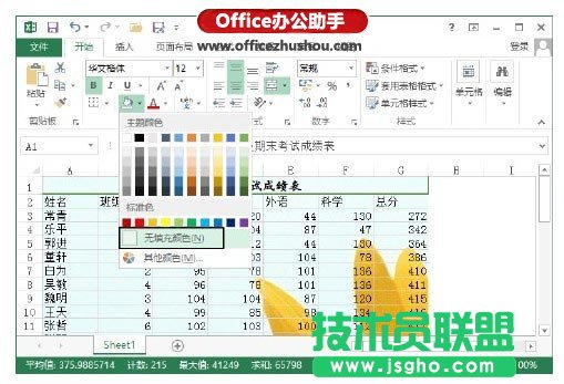 Excel 2013中为数据区域添加背景图片的的方法