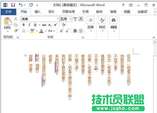 Word2013竖排文字如何排版