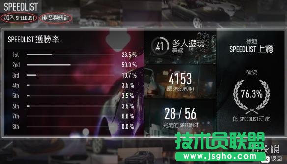 《极品飞车19》speedlist排位模式介绍