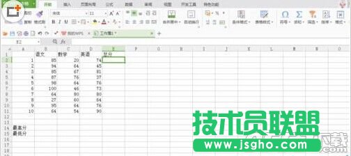 WPS表格中怎么求最大值和最小值?