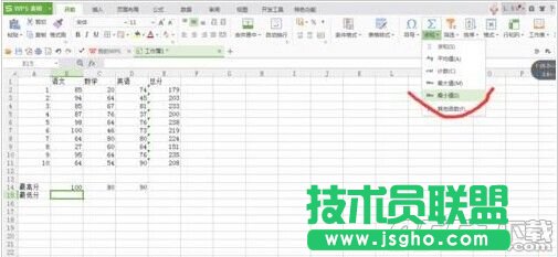 WPS表格中怎么求最大值和最小值?