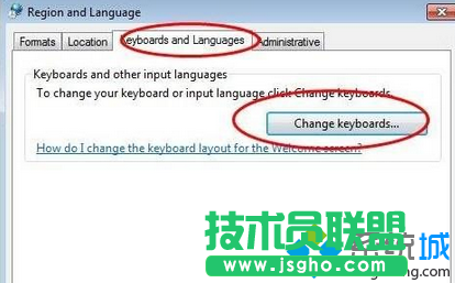 点击“change Keyboards...”